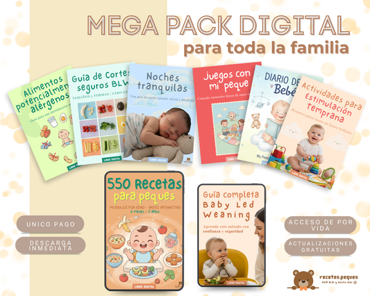 550 Recetas para tu Peque: Incluye guía completa en BLW + 6 libros exclusivos de regalo 🧸 RecetasPeques ®