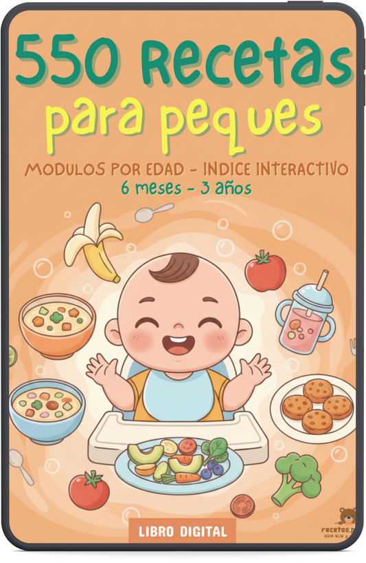+550 Recetas para tu Peque: Incluye guía completa en BLW + 6 libros exclusivos de regalo 🧸 RecetasPeques ®